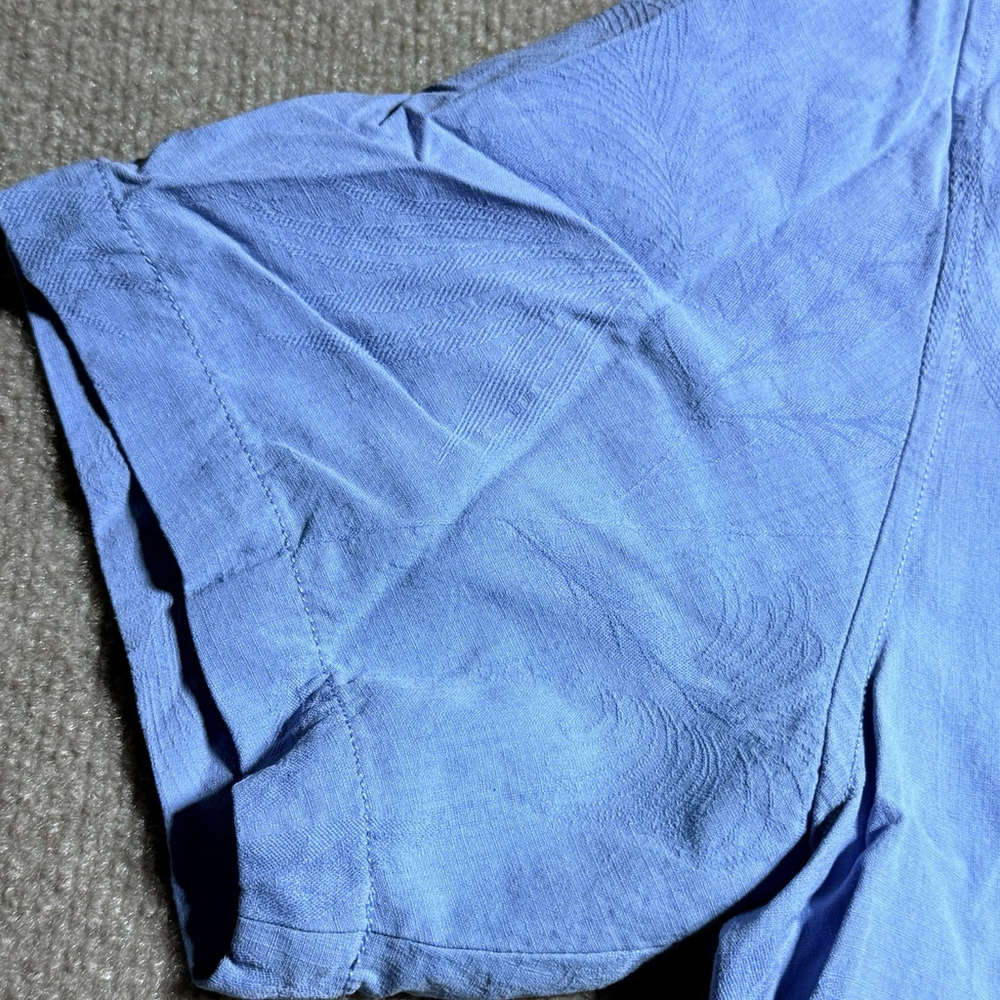 Tommy Bahama Shirt Mens Medium Blue 100% Silk Shadow Palm Jacquard T320095 - Picture 6 of 15